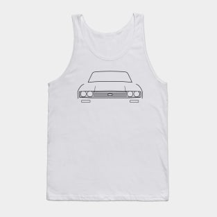 Ford Capri 2.8i Mk III classic car outline graphic (black) Tank Top